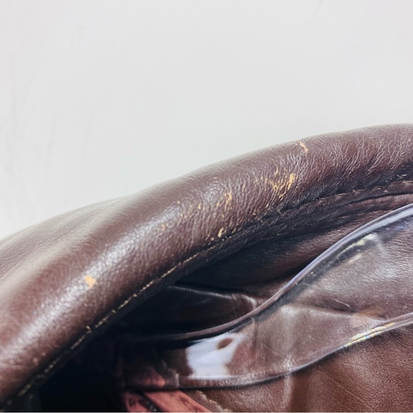 Rossano Collection Leather Jacket Mens 42 Brown Aviator Bomber Zip Fur Lined - Picture 8 of 10